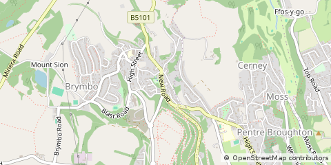 Map of Wrexham, Clwyd