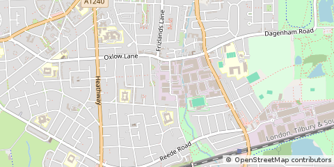 Map of Dagenham, Essex
