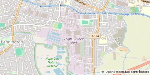 Map of Leigh, Greater Manchester