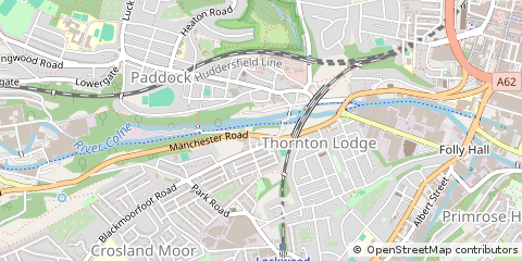 Map of Manchester Road, Huddersfield
