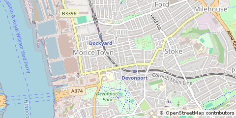 Map of Plymouth, Devon