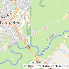 Map of Lampeter, Ceredigion