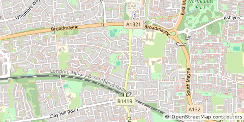 Map of Basildon, Essex