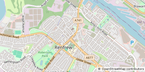 Map of Renfrew, Renfrewshire