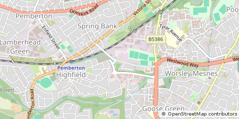 Map of Wigan, Lancashire