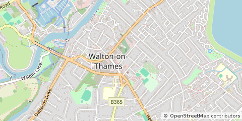 Map of Walton-on-Thames, Surrey