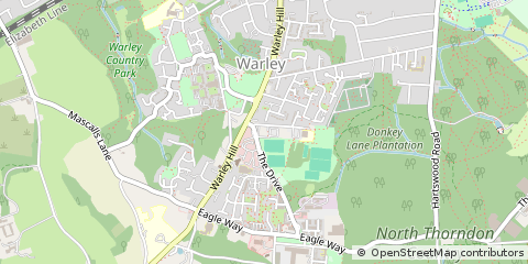 Map of Great Warley, Essex