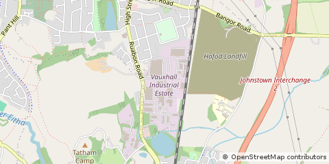 Map of Wrexham, Clwyd