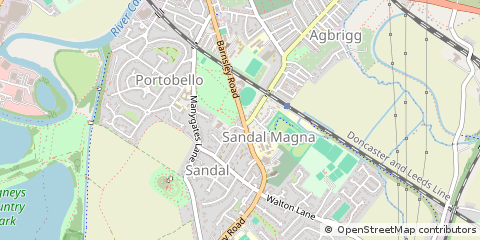 Map of Wakefield, West Yorkshire