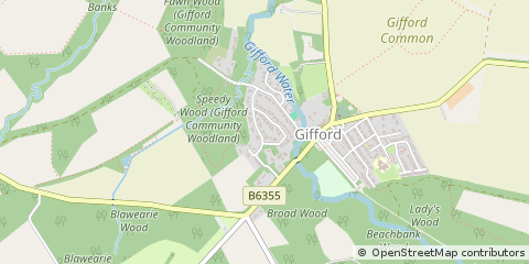 Map of Gifford, East Lothian