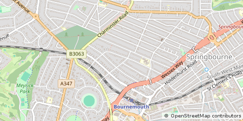 Map of Bournemouth, Dorset
