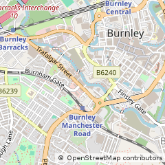 Map of Burnley, Lancashire