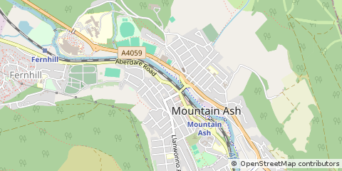 Map of Mountain ASH, MID Glamorgan