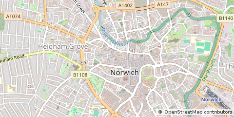 Map of Norwich, Norfolk