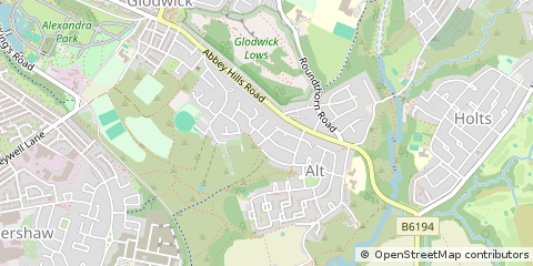 Map of Oldham, Lancashire