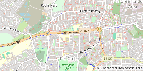 Map of Stevenage, Hertfordshire
