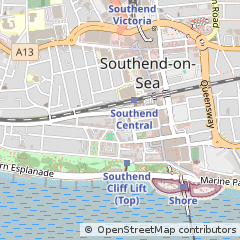 Map of Southend-on-SEA, Essex