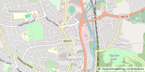 Map of Chesterfield, Derbyshire