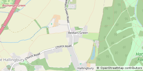 Map of Great Hallingbury, Hertforshire