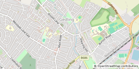 Map of Nottingham, Nottinghamshire