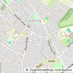 Map of Nottingham, Nottinghamshire