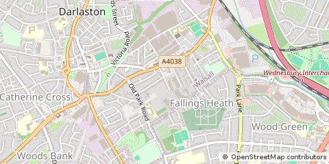 Map of Wednesbury, West Midlands