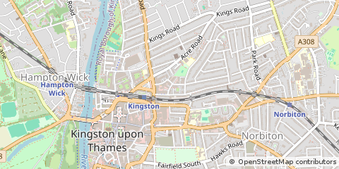 Map of Kingston Upon Thames, Surrey