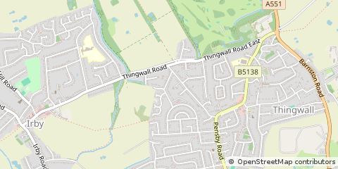 Map of Wirral, Merseyside