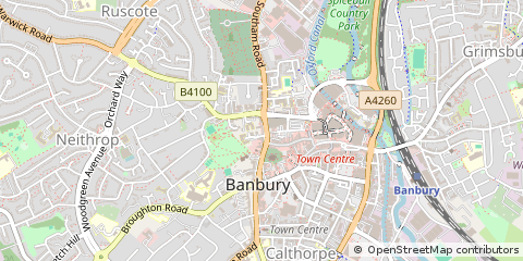 Map of Banbury, Oxfordshire