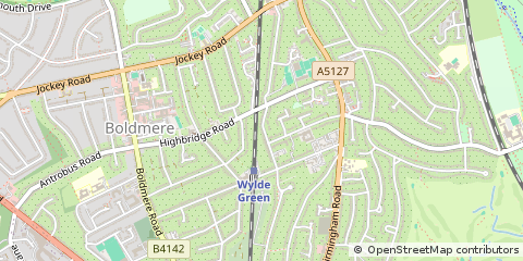 Map of Sutton Coldfield, West Midlands