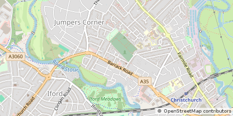 Map of Christchurch, Dorset