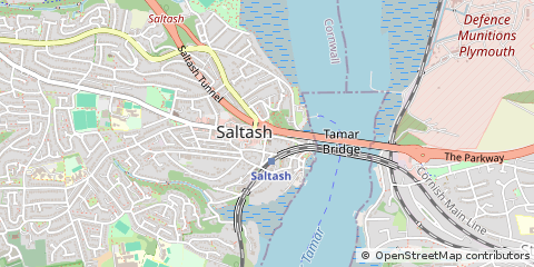 Map of Saltash, Cornwall