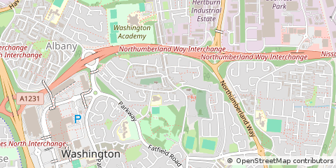 Map of Washington, Co Durham