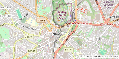 Map of Dudley, West Midlands