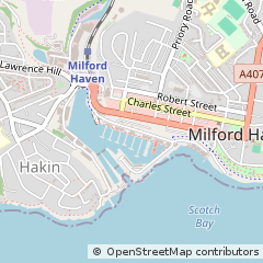 Map of Milford Haven, Pembrokeshire
