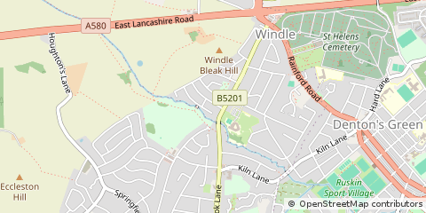 Map of ST. Helens, Cheshire