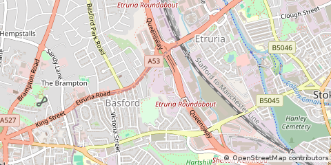 Map of Etruria Stoke on Trent, Staffs