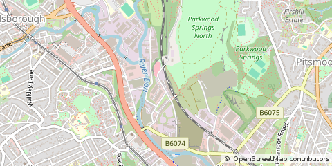 Map of Sheffield, Yorkshire