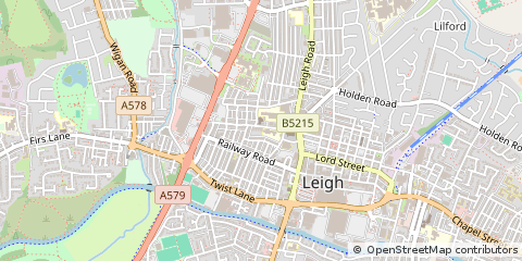 Map of Leigh, Lancashire