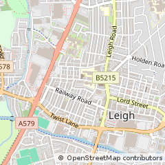 Map of Leigh, Lancashire