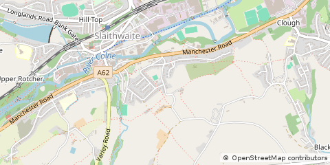 Map of Huddersfield, West Yorkshire