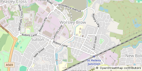 Map of ST Helens, Merseyside