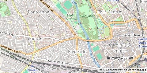 Map of Cardiff, South Glamorgan