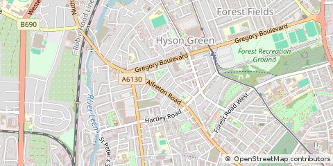 Map of Nottingham, Nottinghamshire