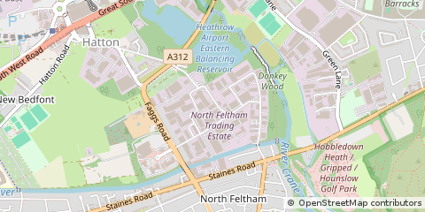 Map of Feltham, Middlesex