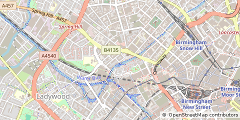 Map of Birmingham, West Midlands