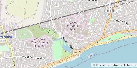 Map of Lancing, West Sussex