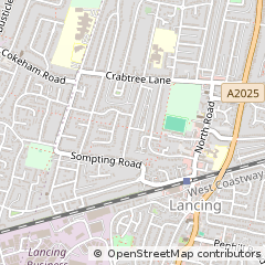 Map of Lancing, West Sussex