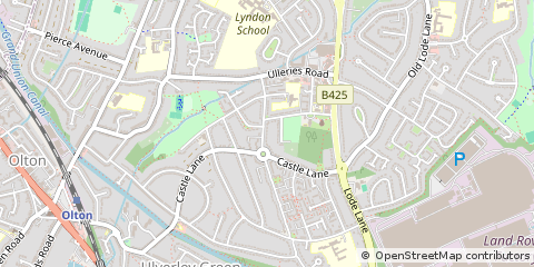 Map of Solihull, West Midlands