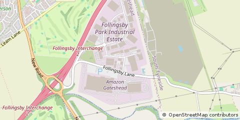Map of Gateshead, Tyne and Wear